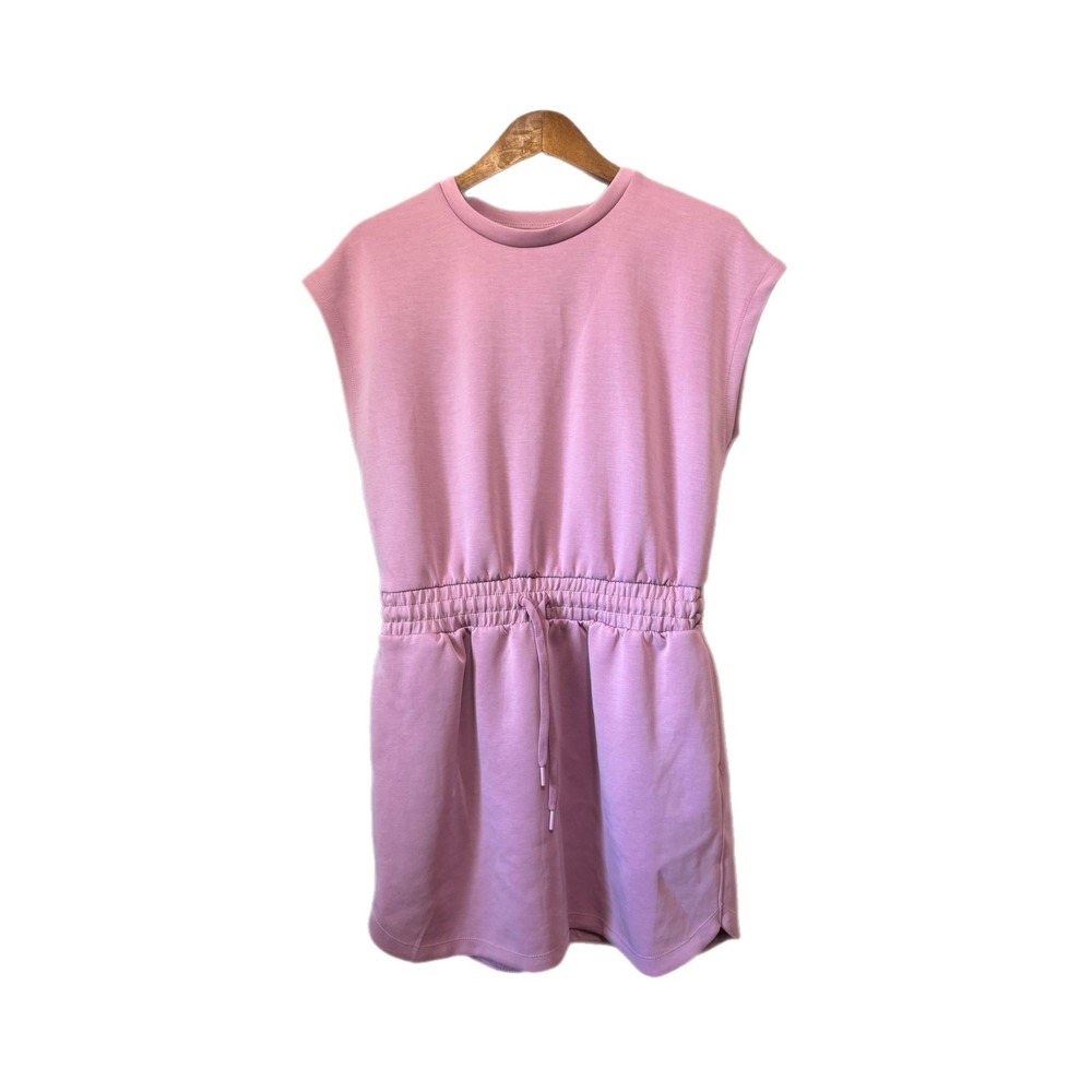 All In Motion Knit Dress Women Medium Pink Excellent Sleeveless Drawstring Waist